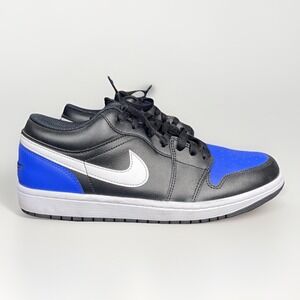 Nike Air Jordan 1 Low Royal Toe Black Game Royal White 553558-042 Men's Size 10